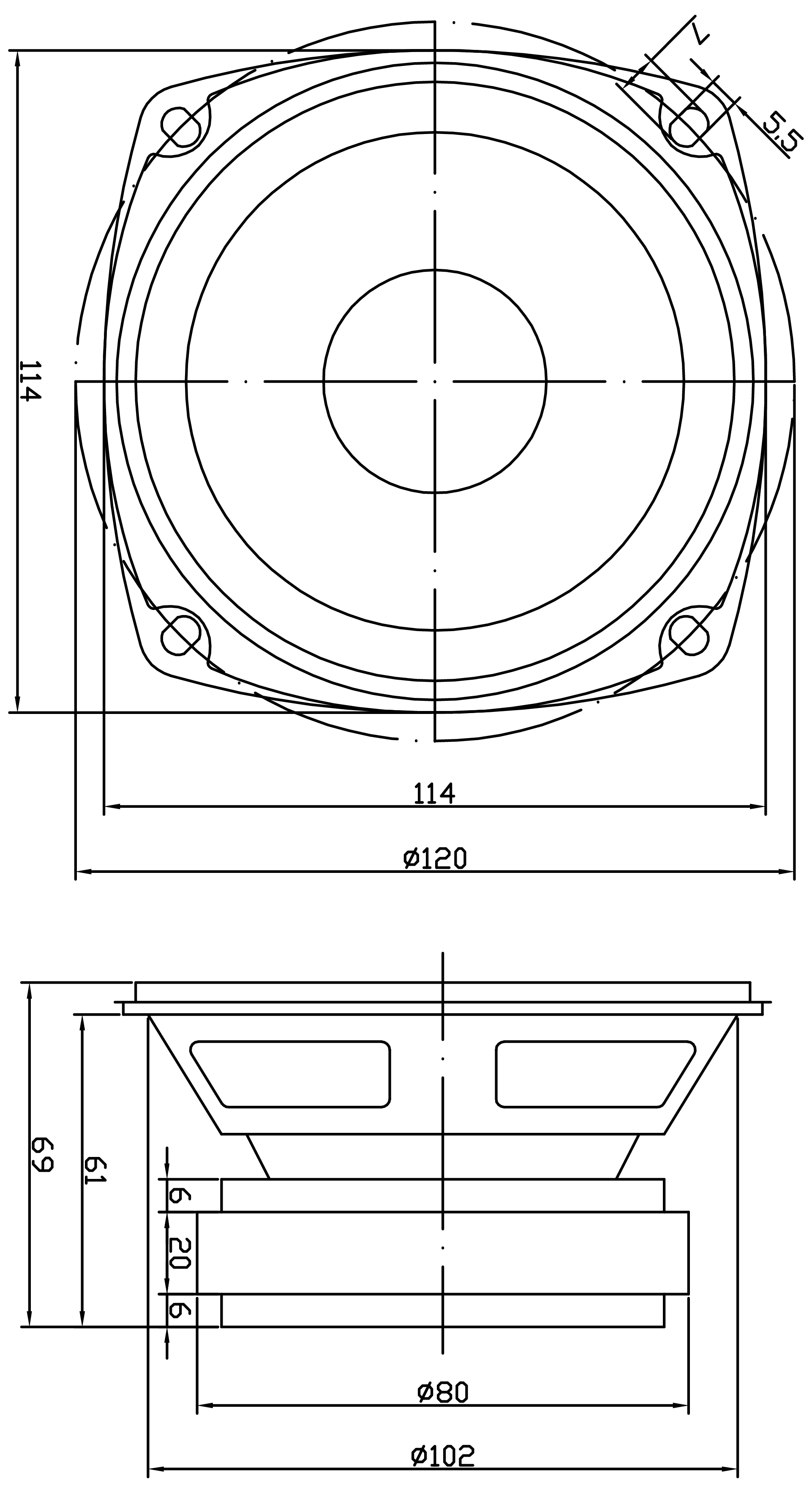 GRS 4FR-8 Dimensions