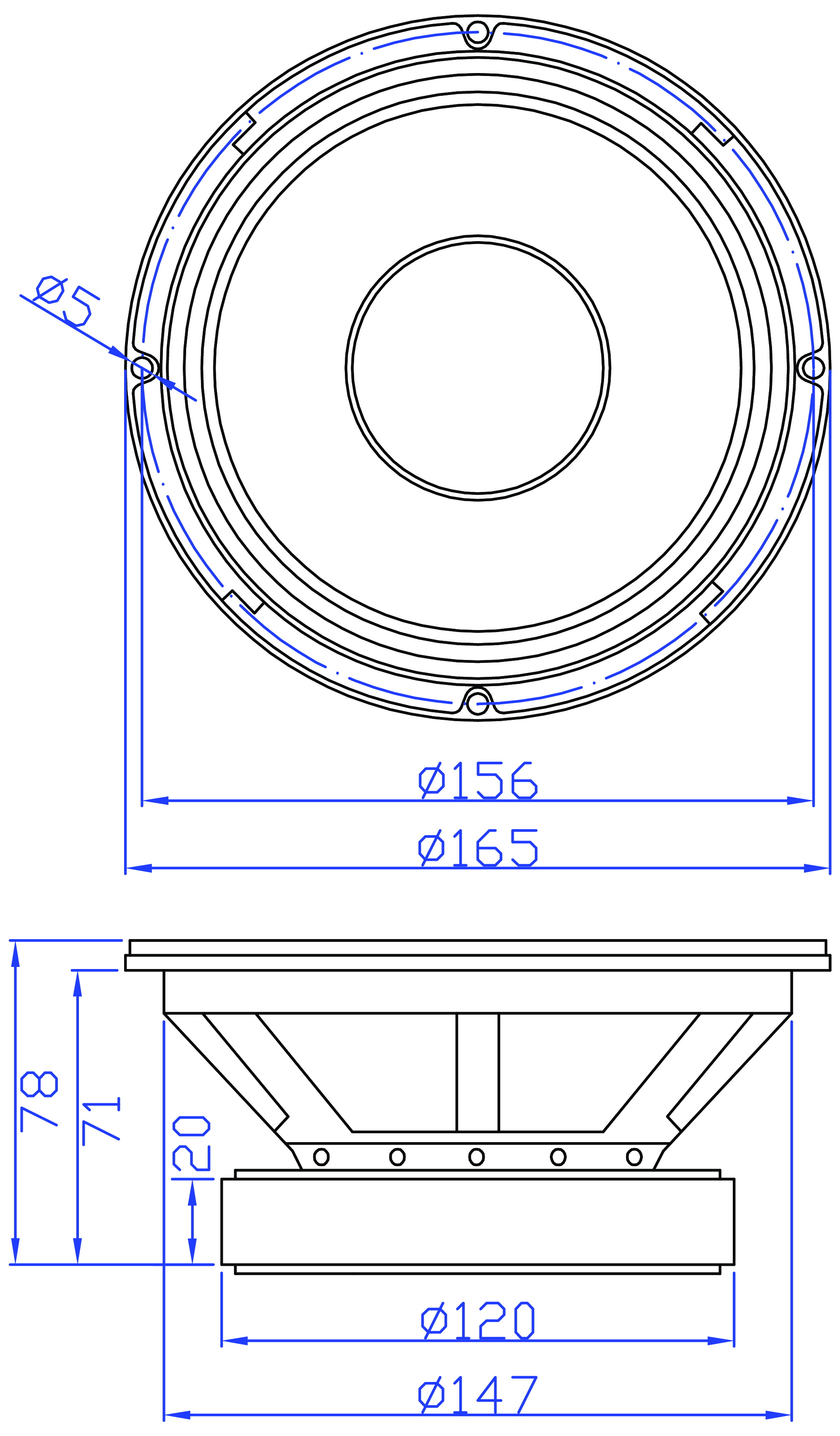 GRS 6PT-8 Dimensions
