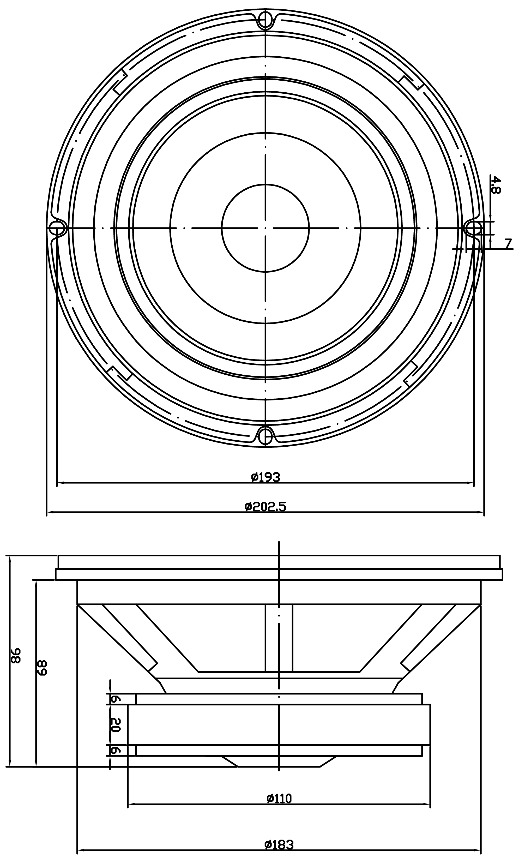 GRS 8FR-8 Dimensions