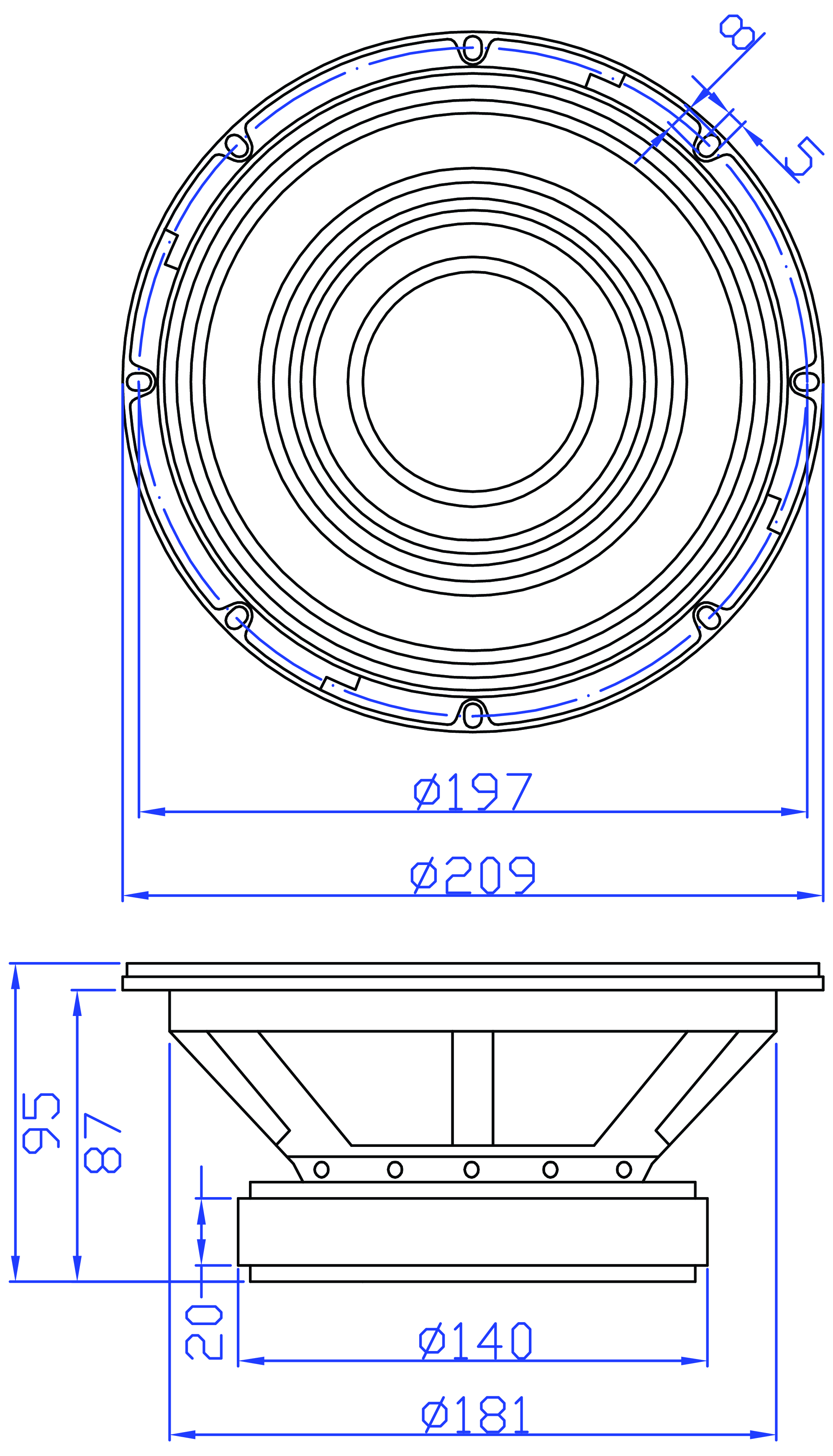 GRS 8PT-8 Dimensions