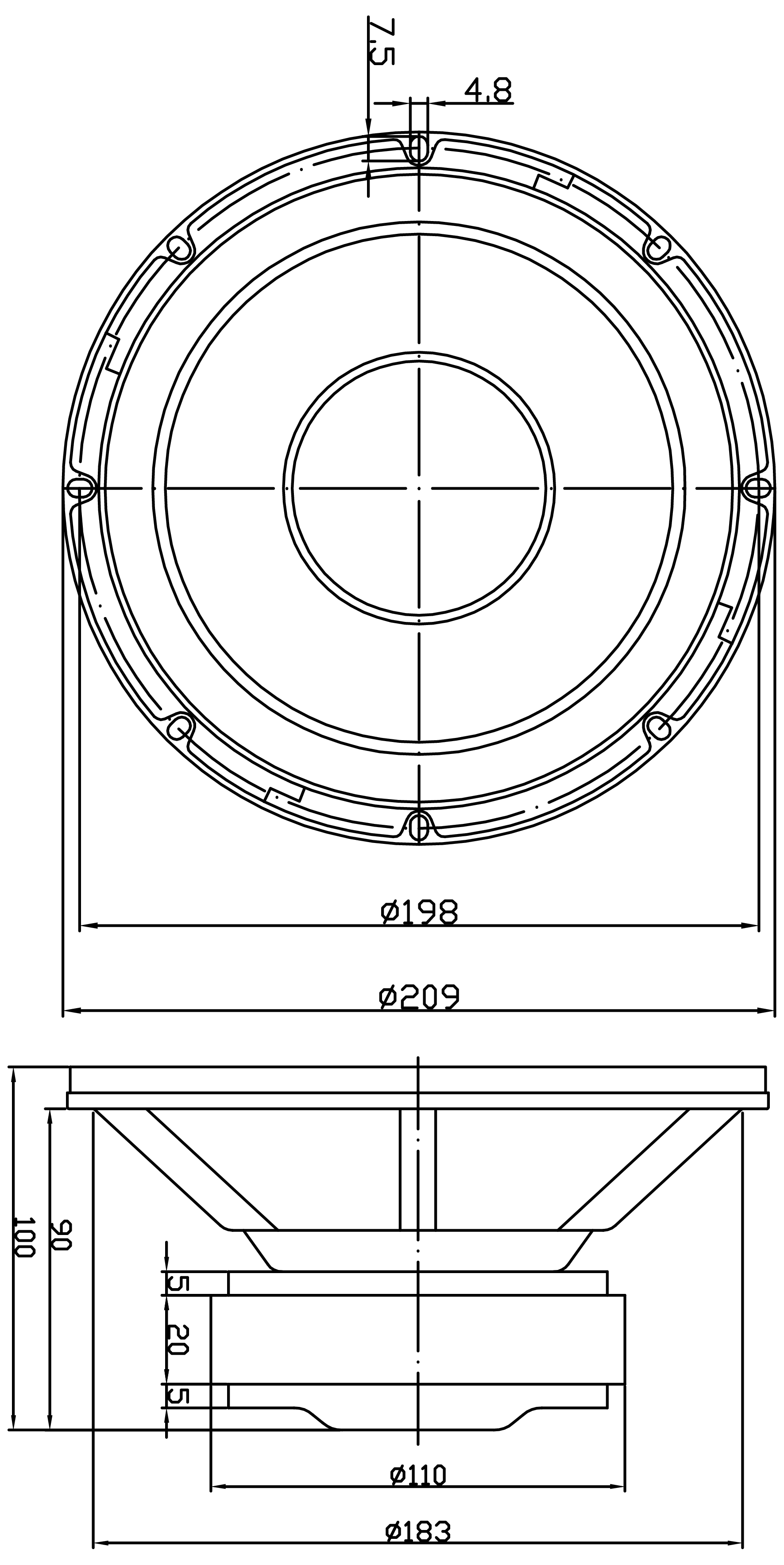 GRS 8SW-4 Dimensions