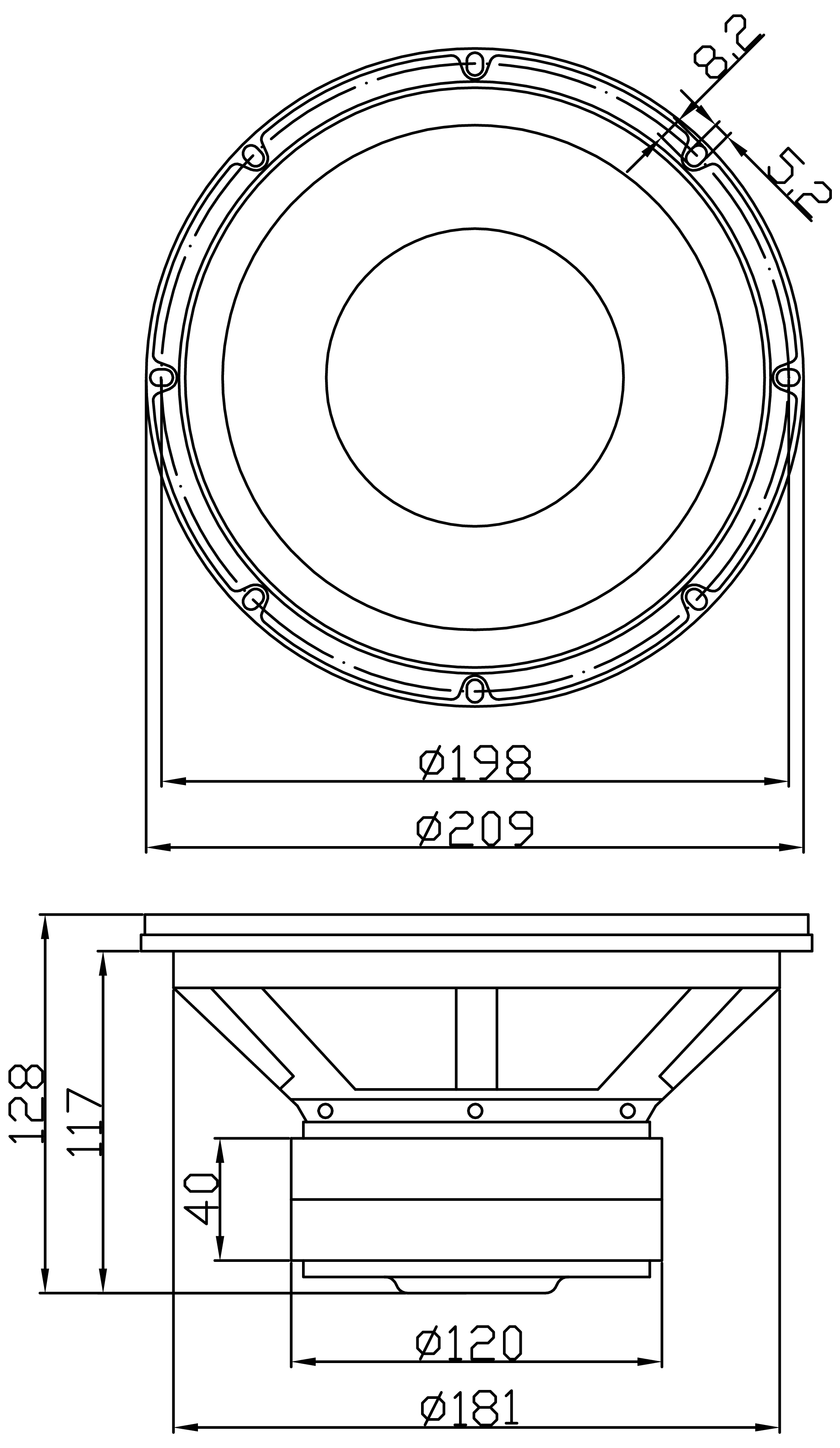GRS 8SW-4HE Dimensions