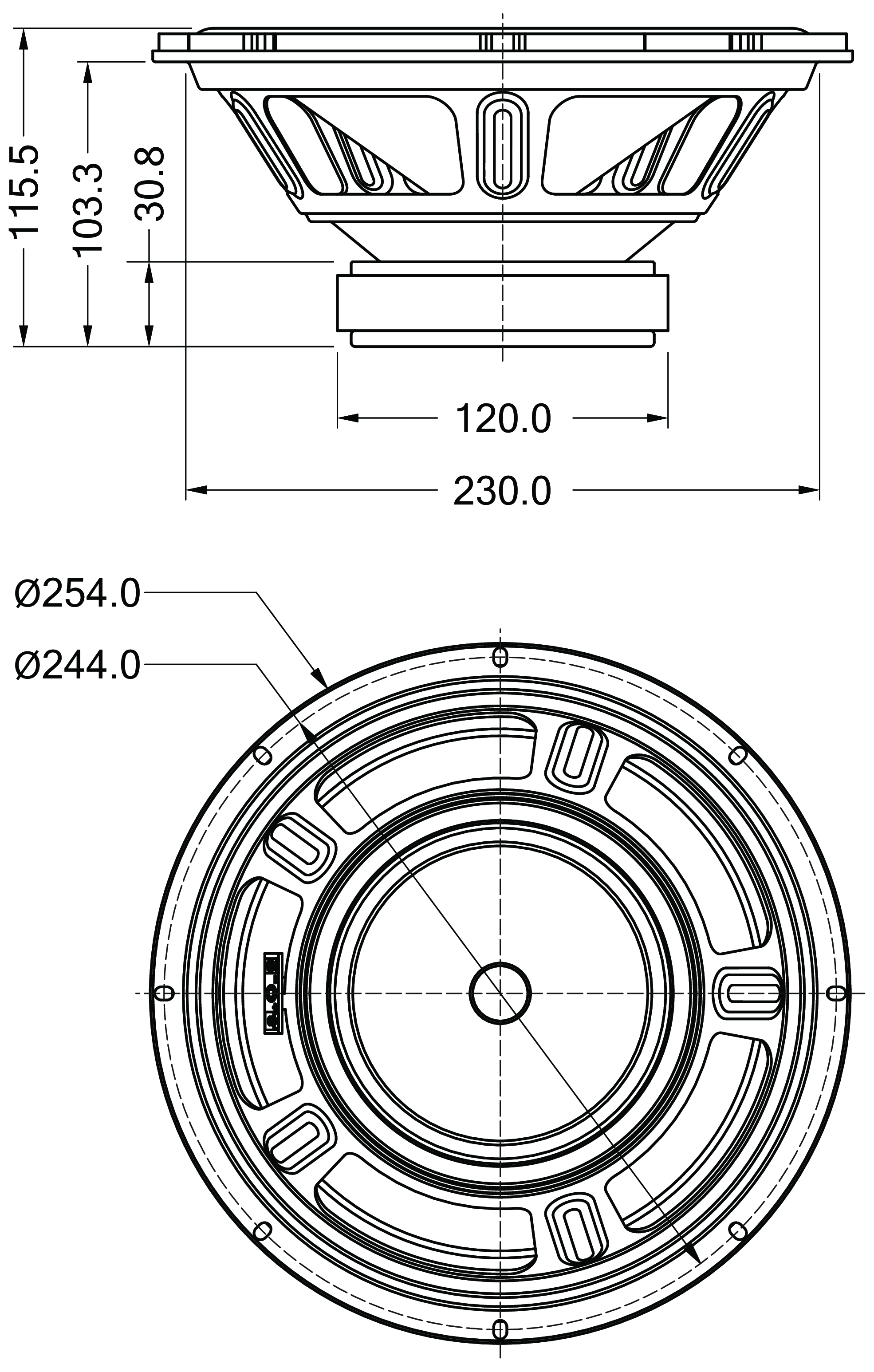 GRS A25-10 Dimensions