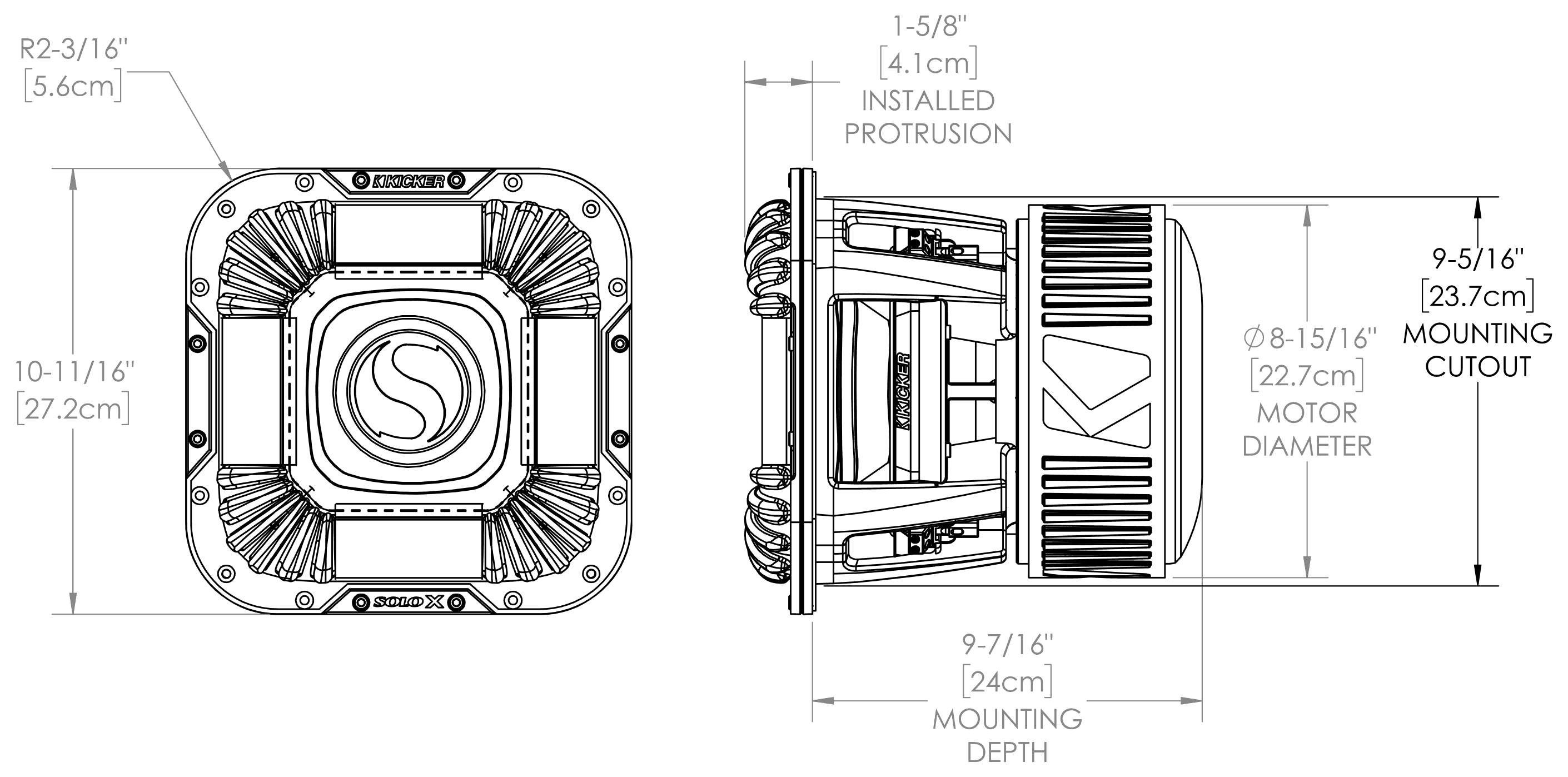 KICKER 49L7X101 Dimensions