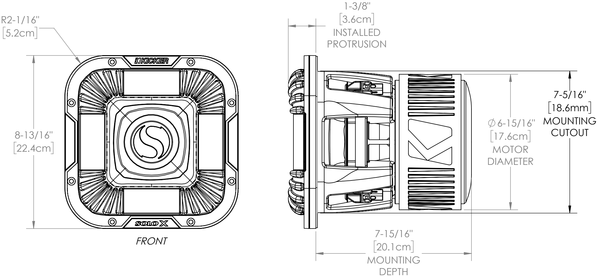 KICKER 49L7X81 Dimensions
