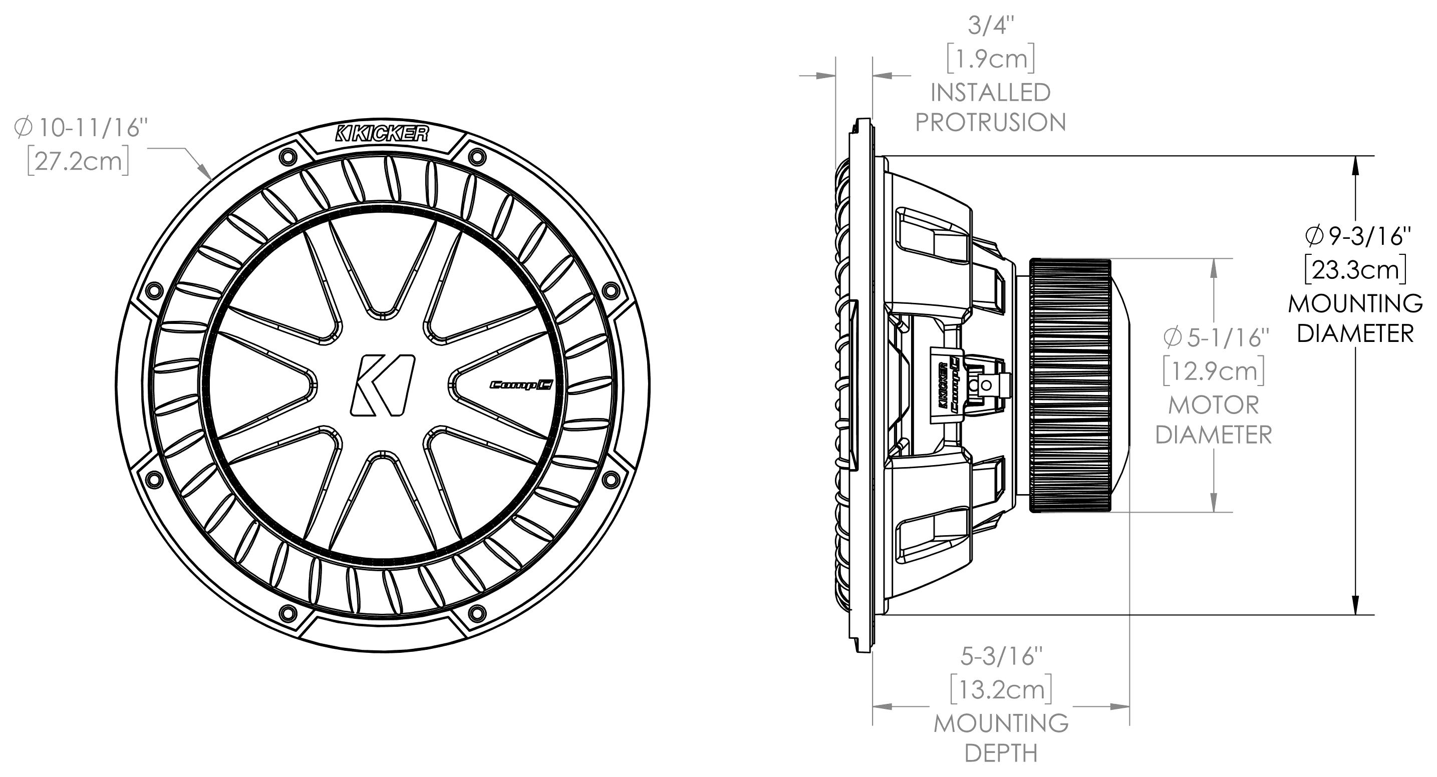 KICKER 50CWCD104 Dimensions