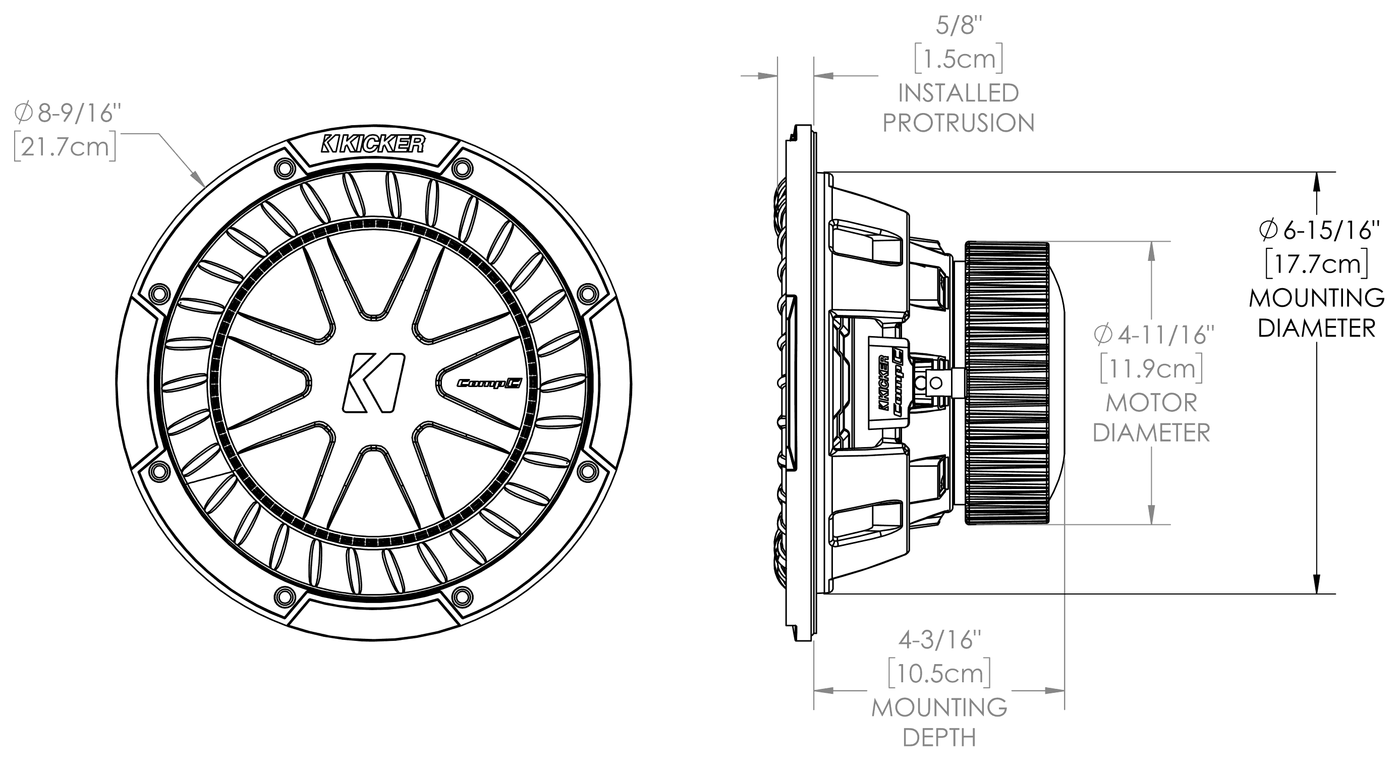 KICKER 50CWCS84 Dimensions