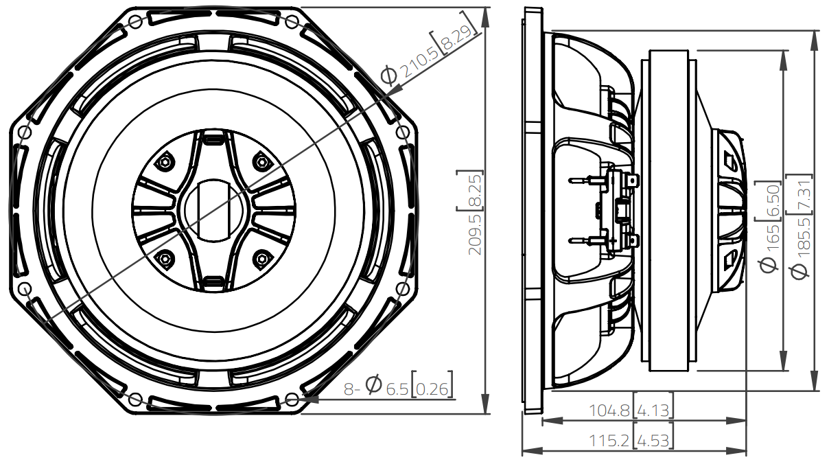 LaVoce CAF082.00K Dimensions