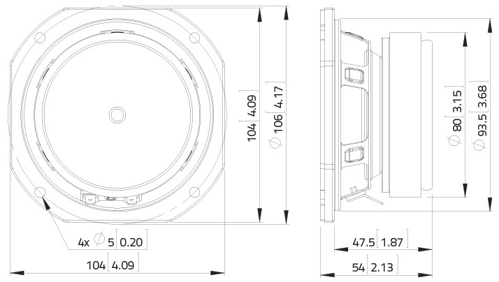 LaVoce FSF041.00-16 Dimensions