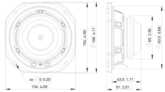 LaVoce FSN041.00-16 Dimensions