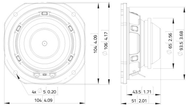 LaVoce FSN041.00-4 Dimensions