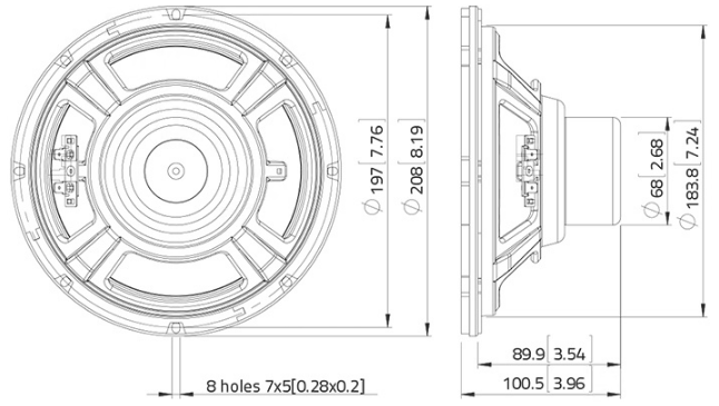 LaVoce NBASS08-20-32 Dimensions