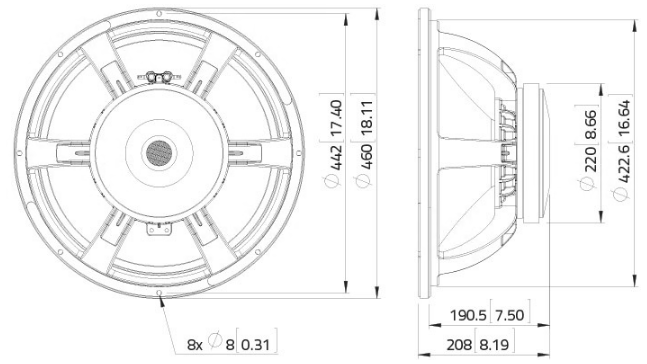 LaVoce SAF184.01-4 Dimensions