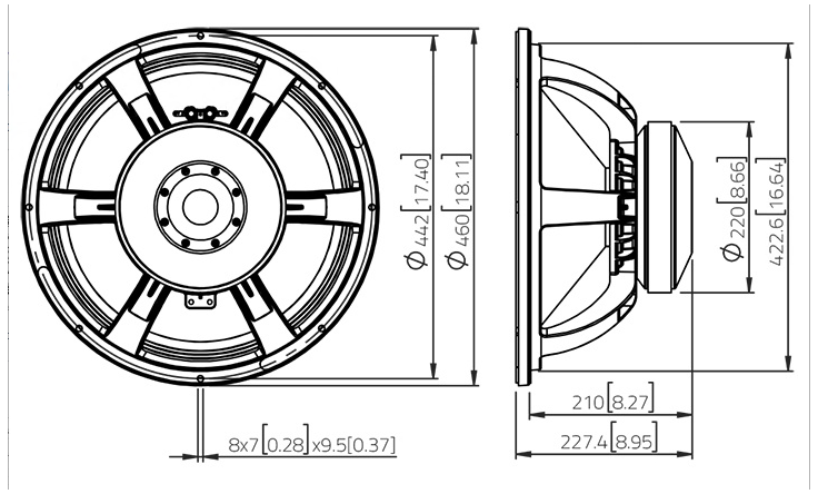LaVoce SAF184.03-4 Dimensions