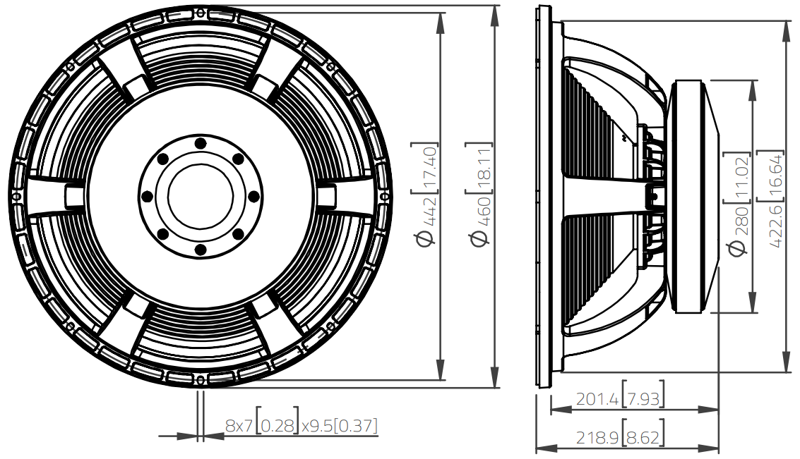 LaVoce SAF185.00 Dimensions
