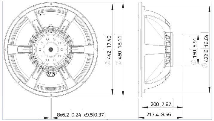 LaVoce SAN184.02-4 Dimensions