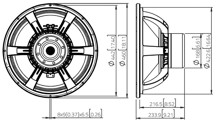 LaVoce SAN184.50-4 Dimensions