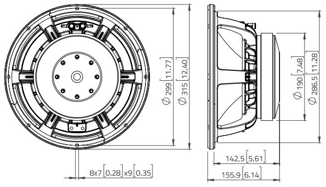 LaVoce WAF123.00-4 Dimensions
