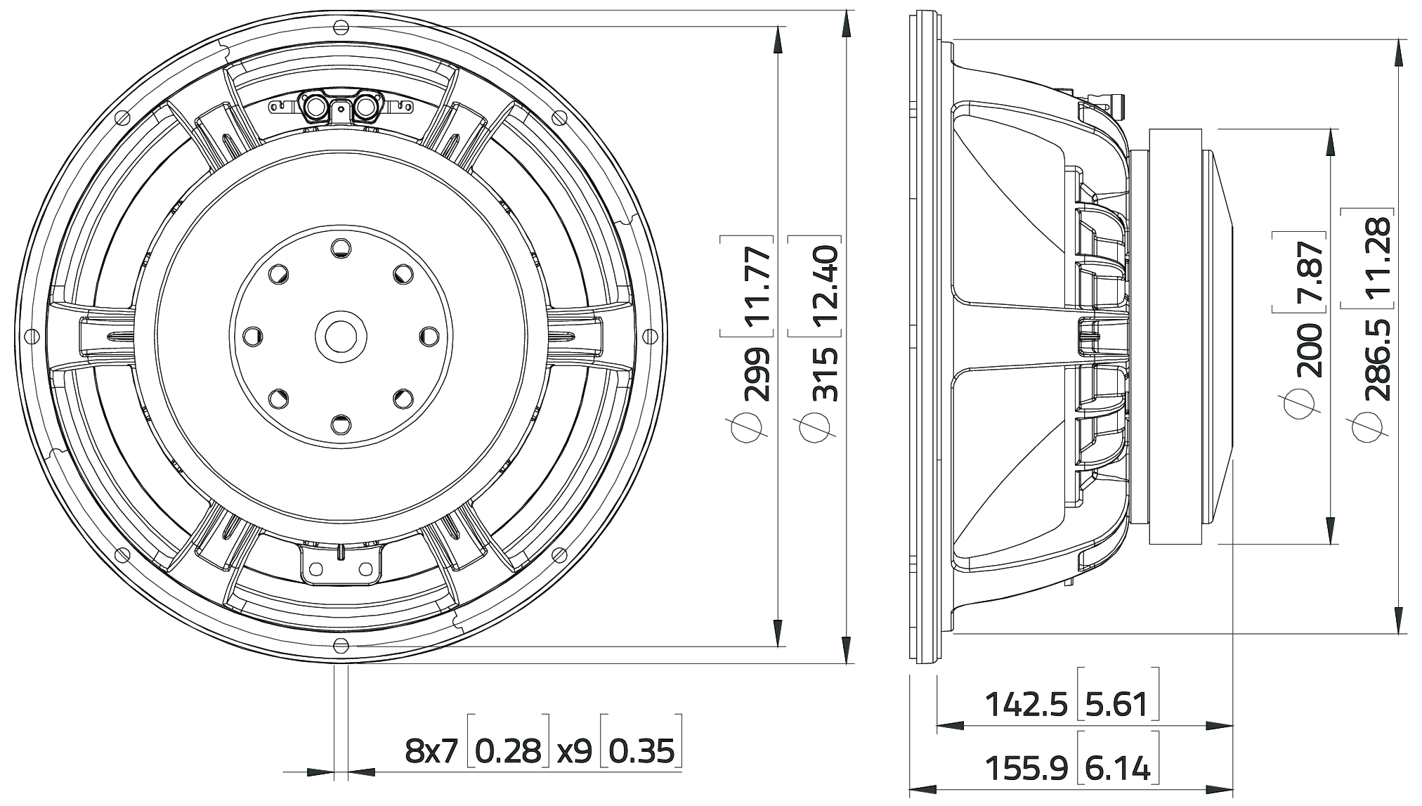 LaVoce WAF123.02 Dimensions