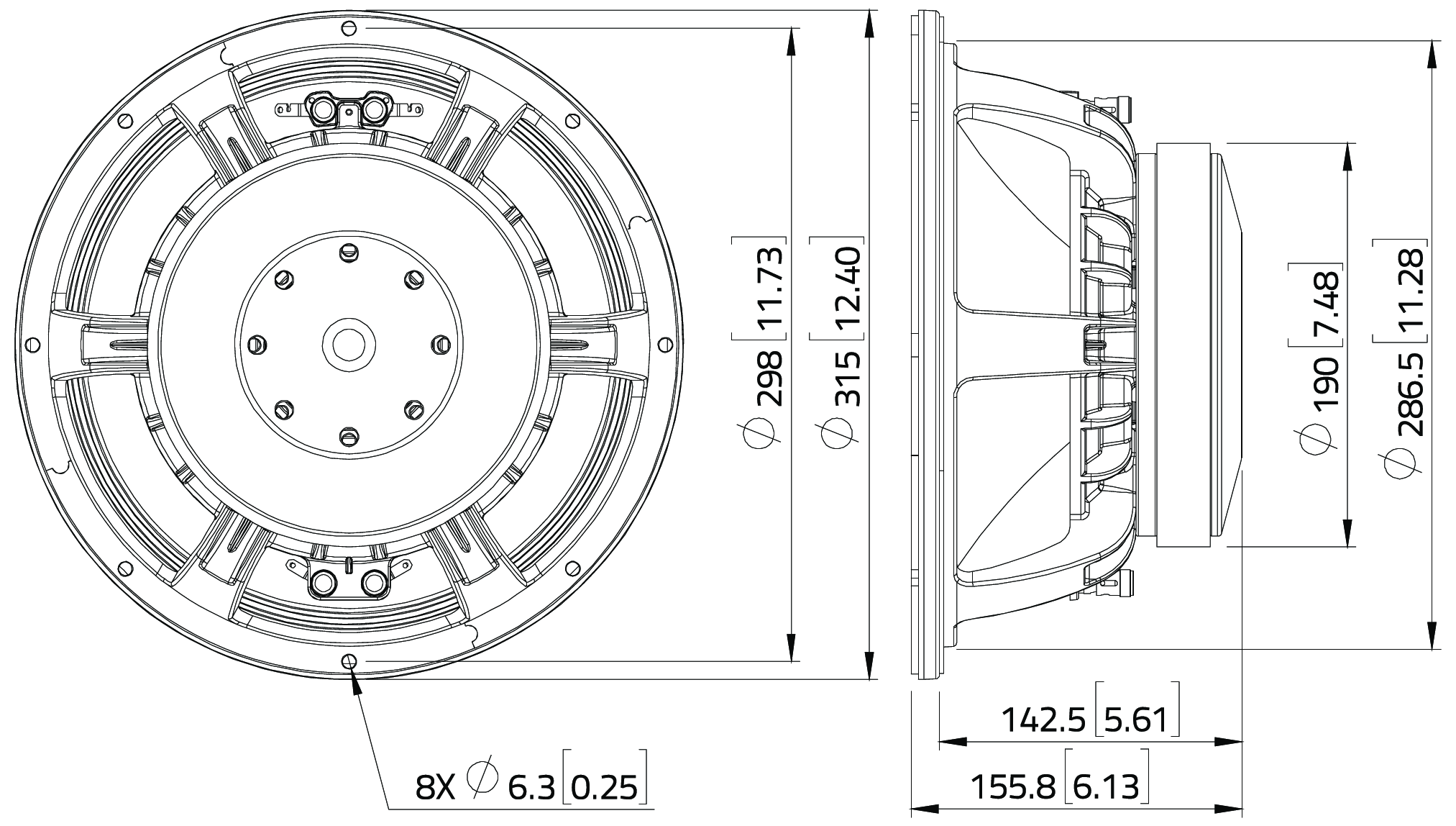 LaVoce WAF123.03 Dimensions