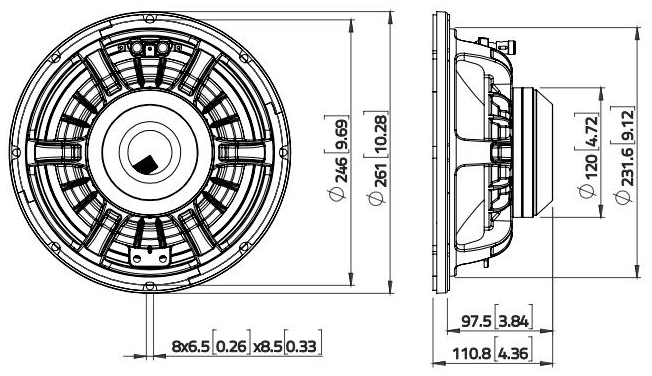 LaVoce WAN103.01-16 Dimensions