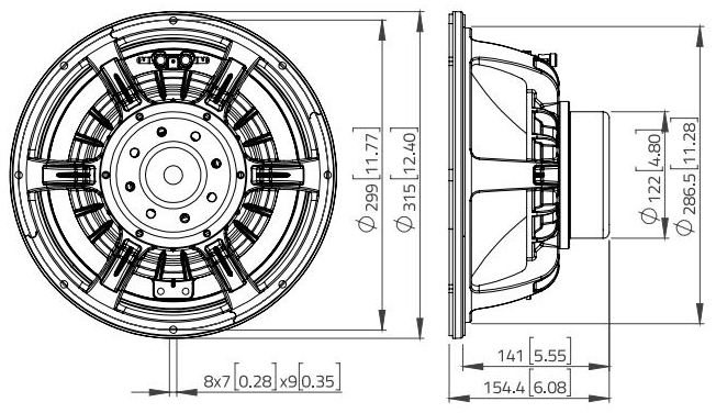 LaVoce WAN123.00-4 Dimensions
