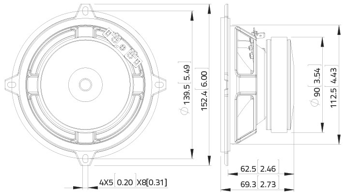 LaVoce WSF051.02-16 Dimensions