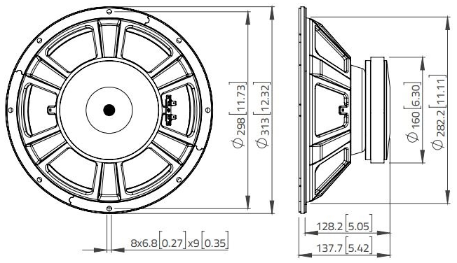 LaVoce WSF122.50-4 Dimensions