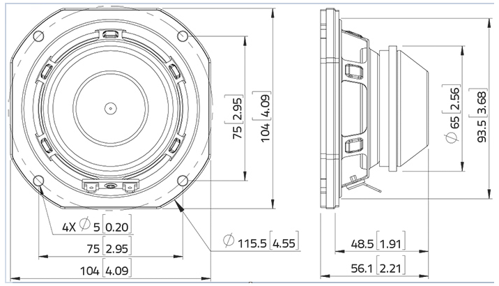 LaVoce WSN041.00-16 Dimensions