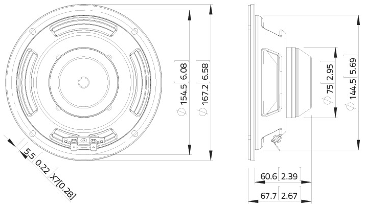 LaVoce WSN061.52-4 Dimensions