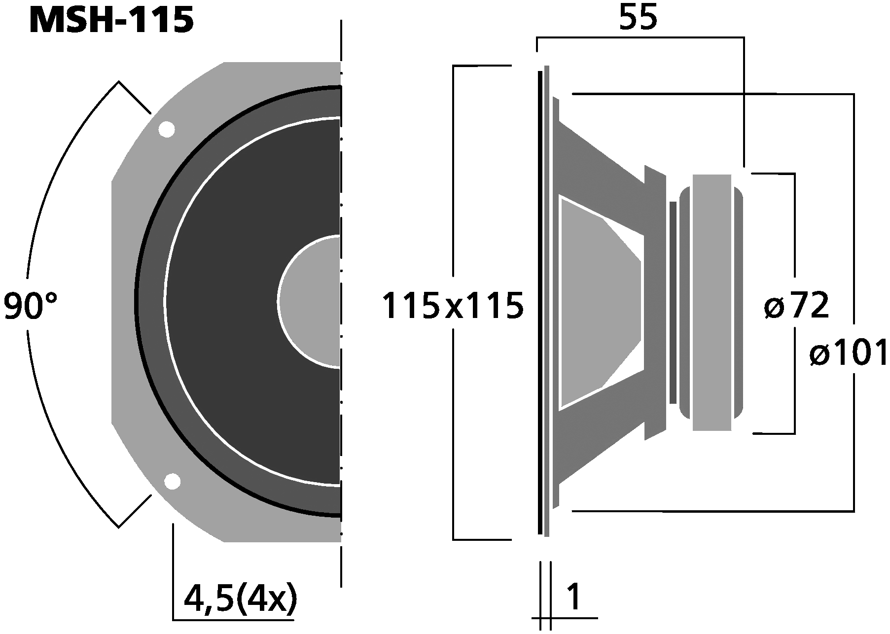 MONACOR MSH-115 Dimensions