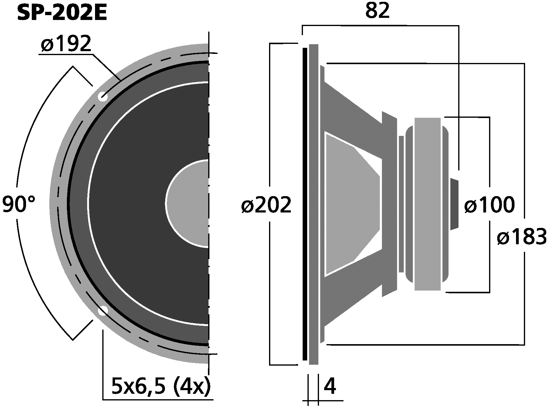 MONACOR SP-202E Dimensions