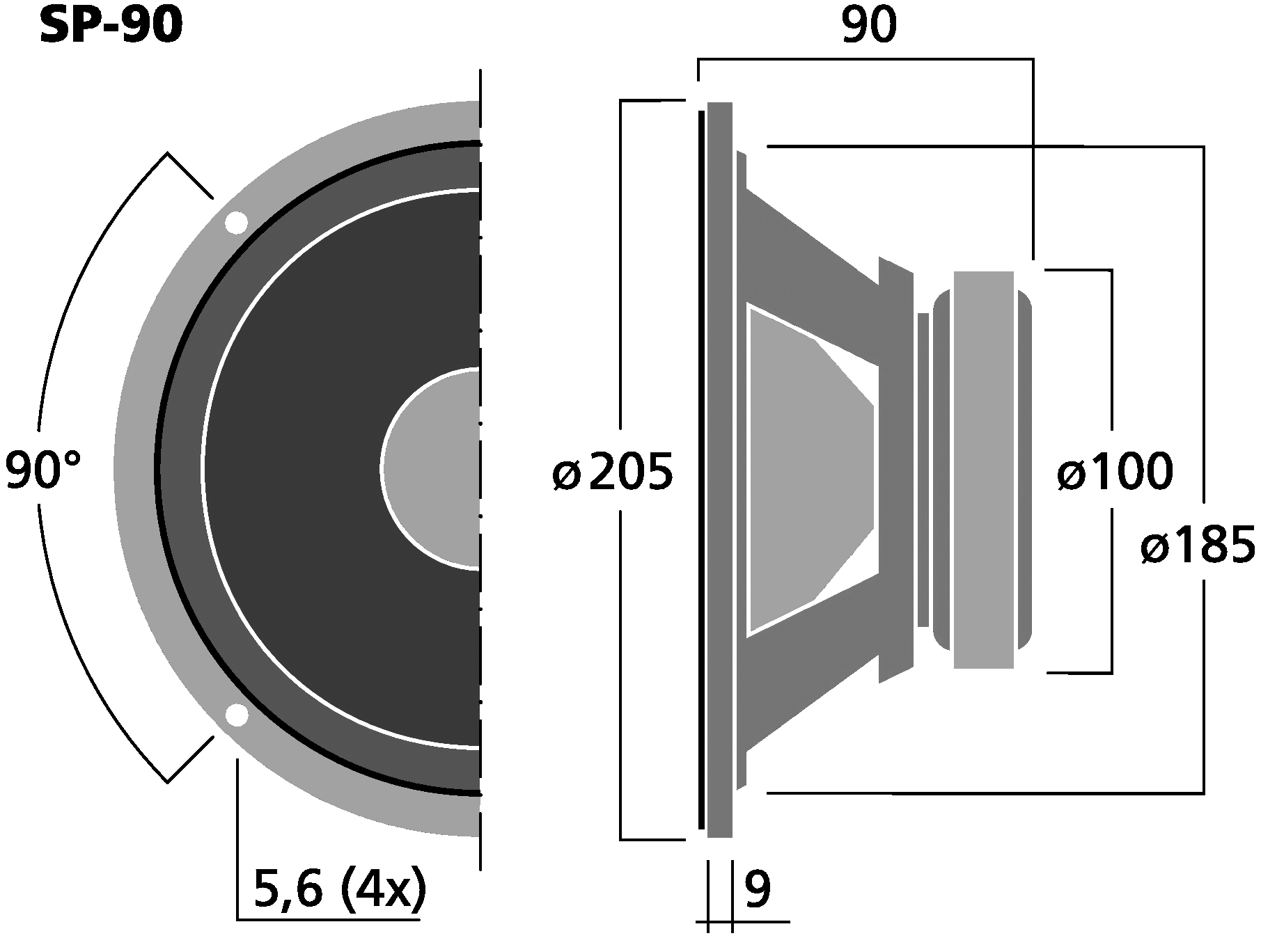 MONACOR SP-90 Dimensions