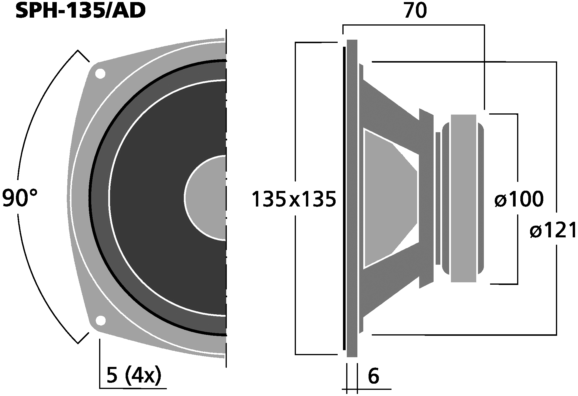 MONACOR SPH-135/AD Dimensions