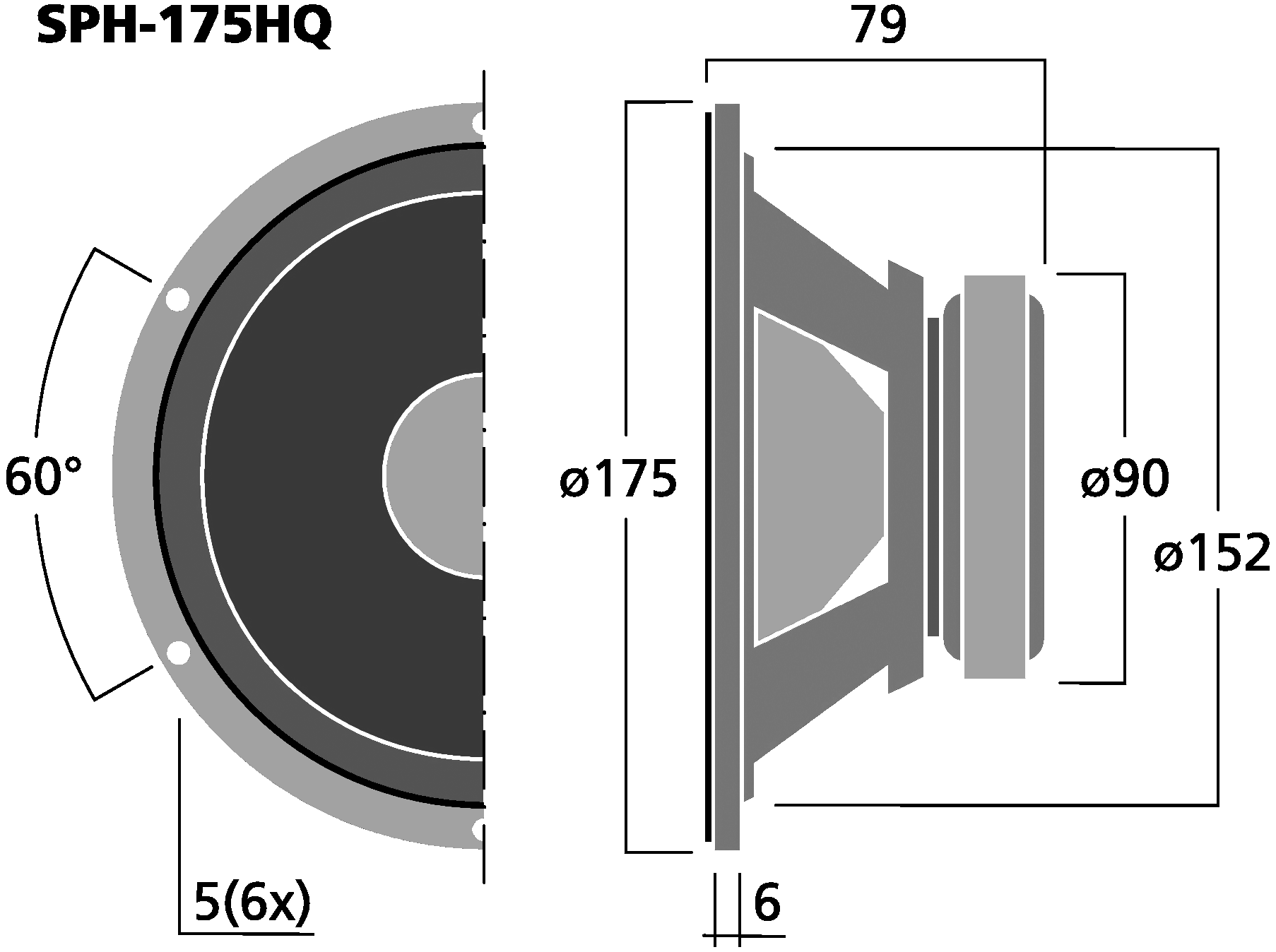 MONACOR SPH-175HQ Dimensions