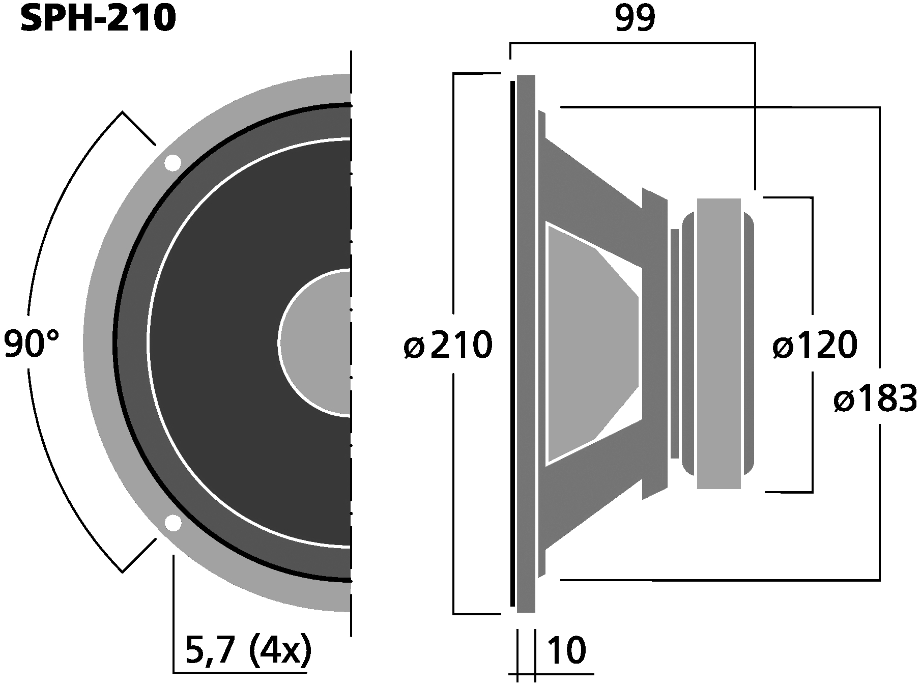 MONACOR SPH-210 Dimensions