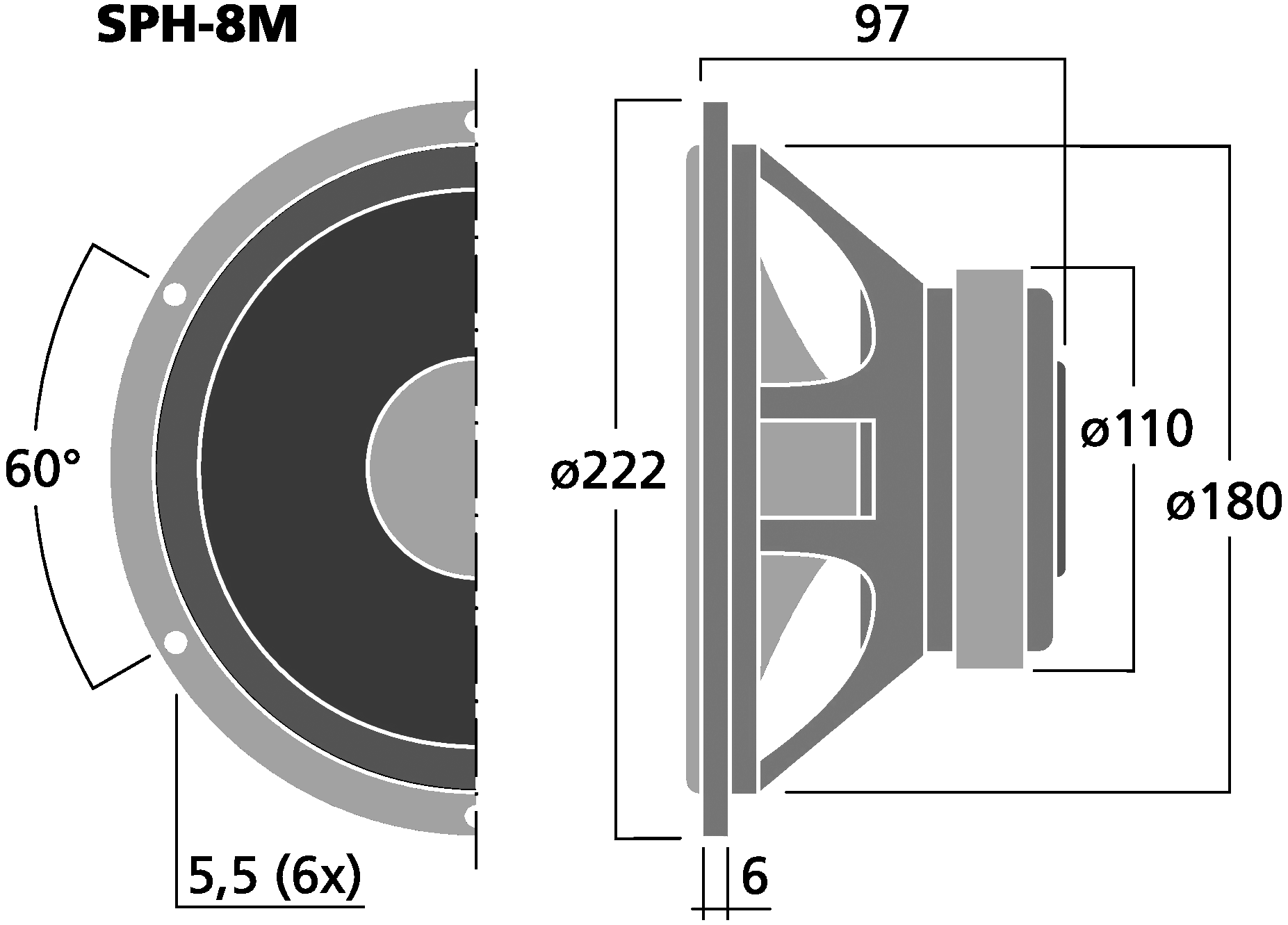 MONACOR SPH-8M Dimensions