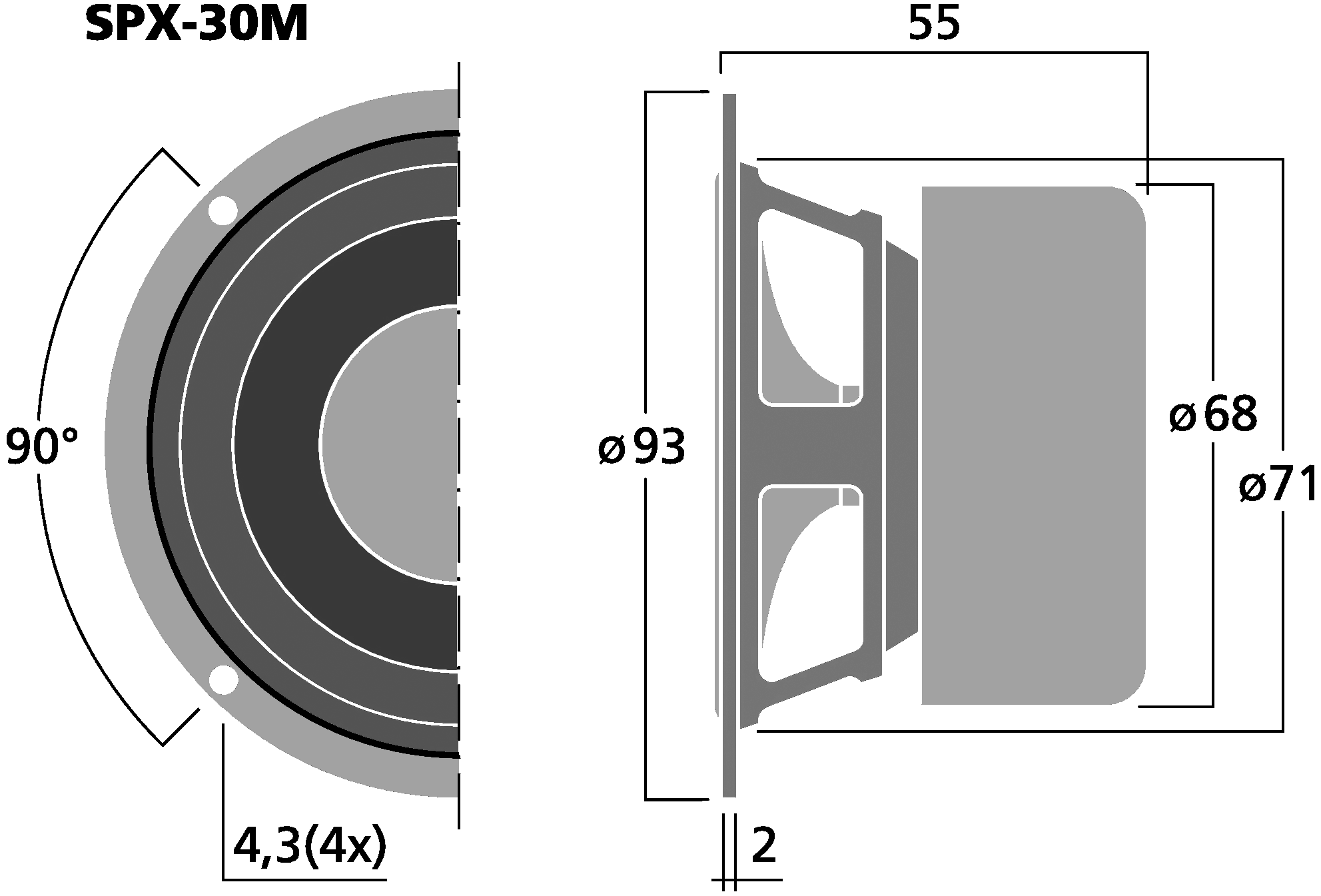 MONACOR SPX-30M Dimensions