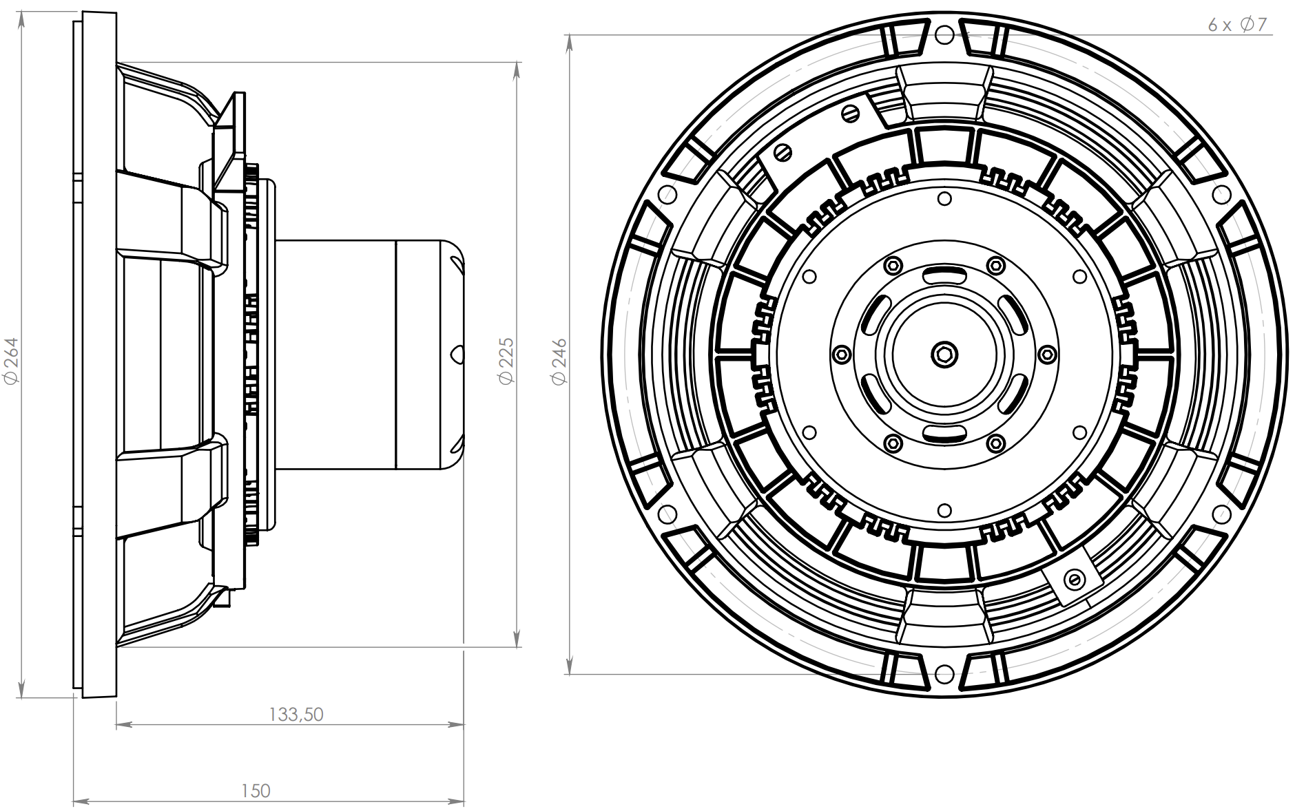 Oberton 10NDG500 Dimensions
