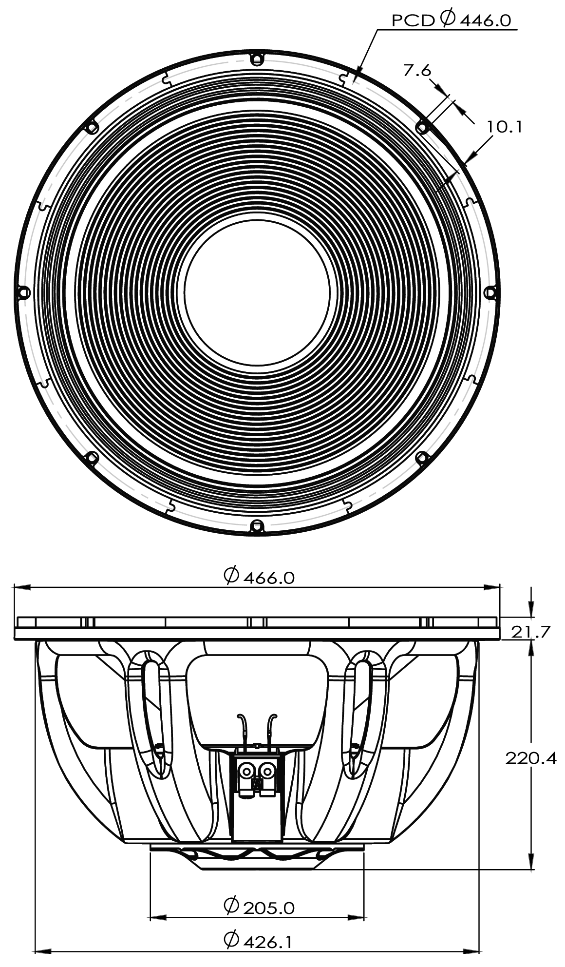 P.Audio C18-650EL v4 Dimensions