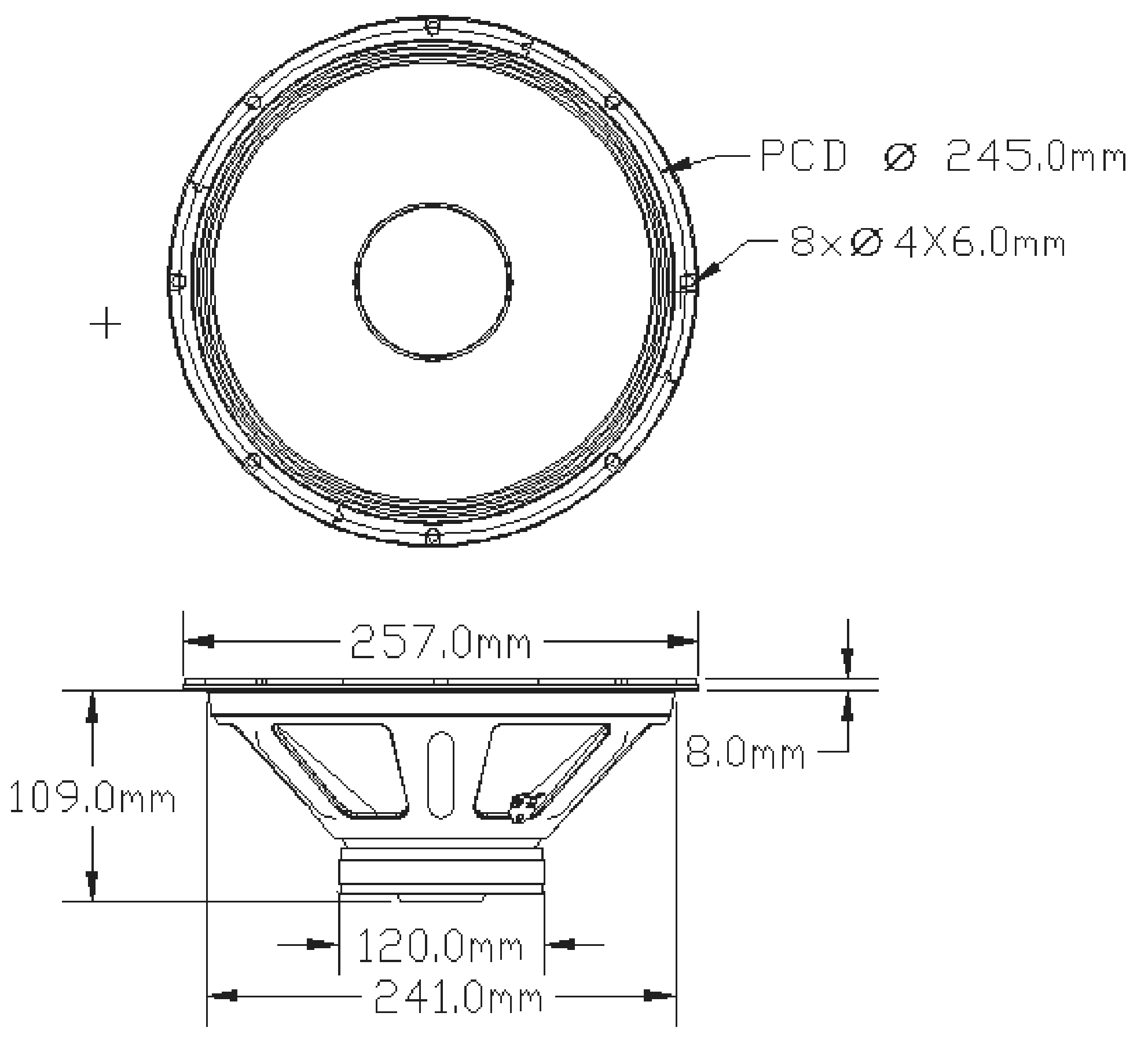 P.Audio IMF HP10W V3 Dimensions