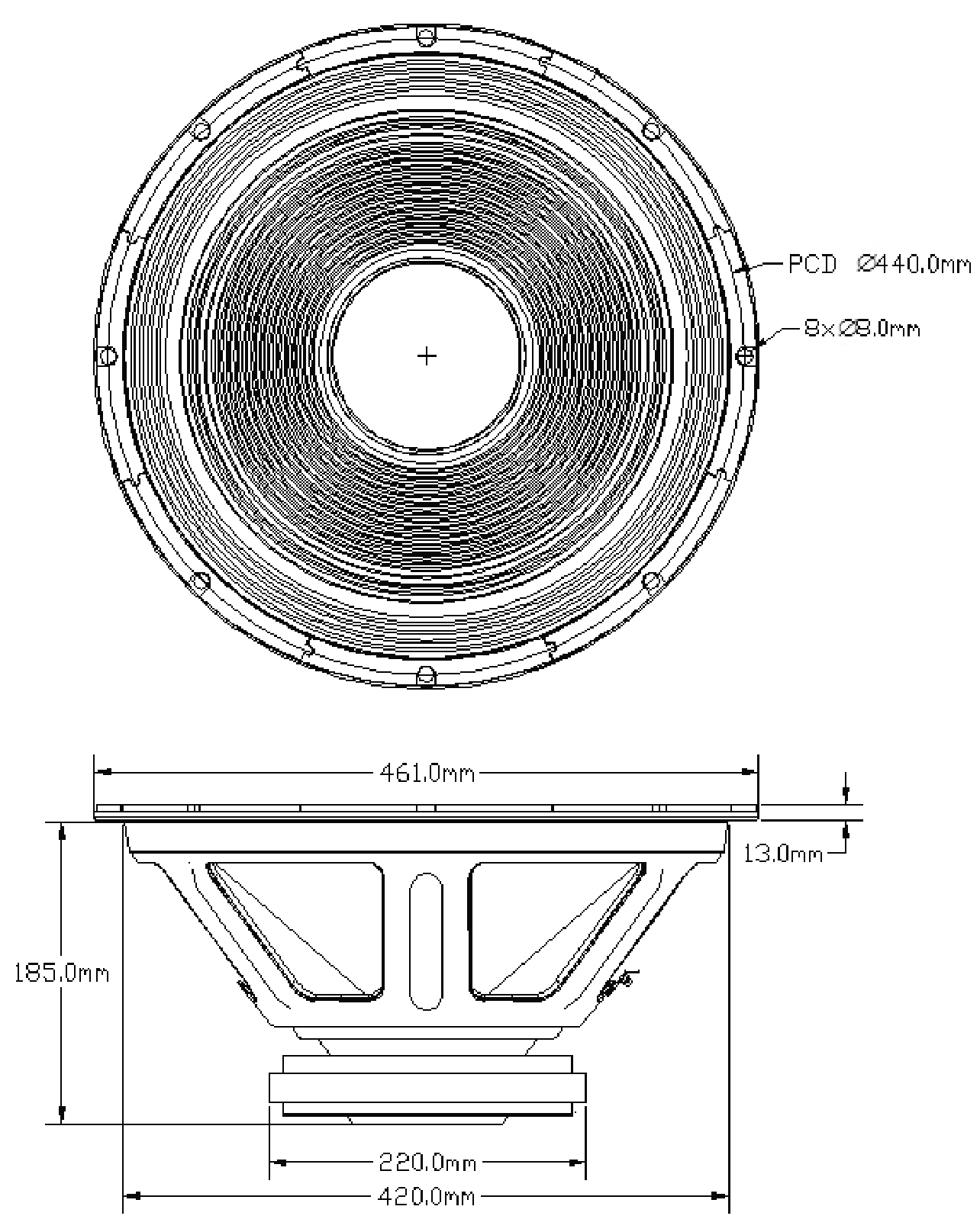 P.Audio IMF HP18B V3 Dimensions