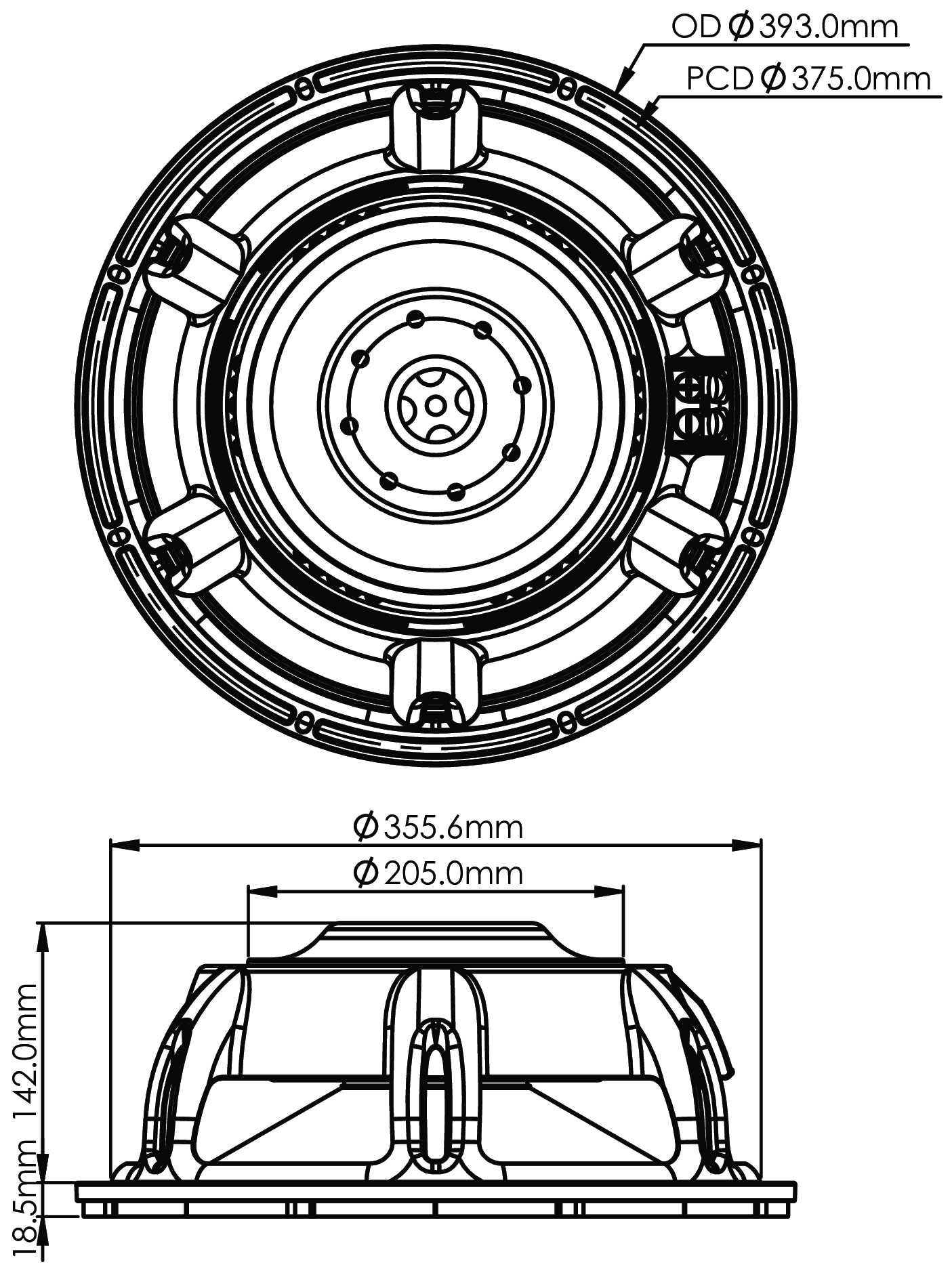 P.Audio P150/2227 Dimensions
