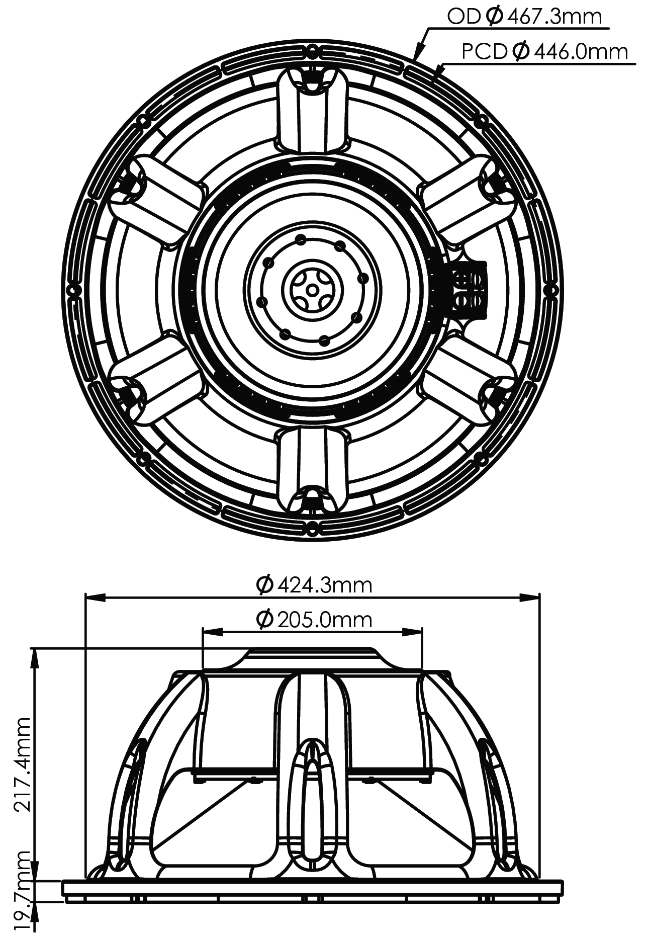 P.Audio P180/2243 Dimensions