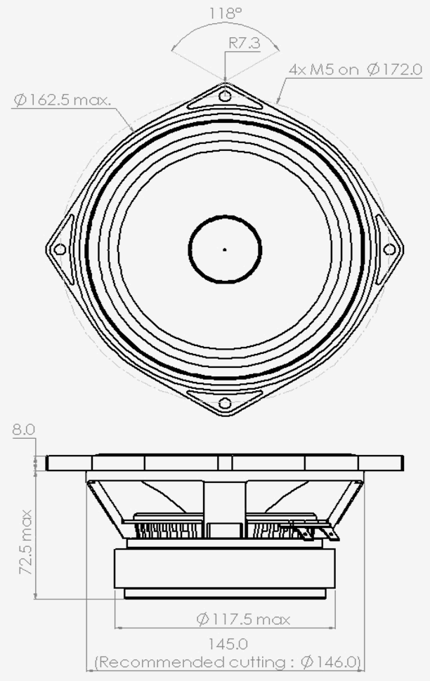 PHL audio 1343 Dimensions