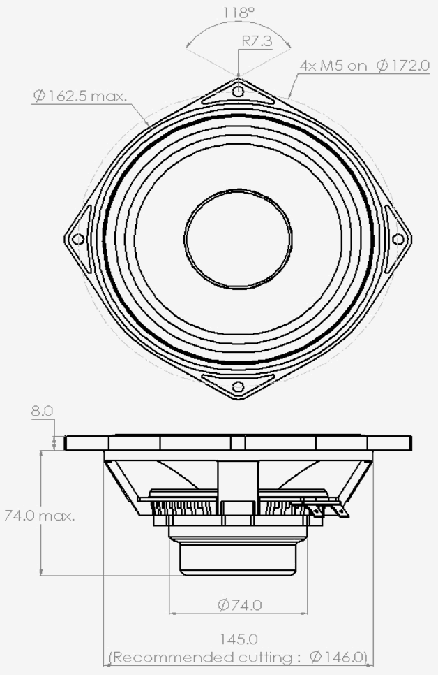 PHL audio 1362NdU Dimensions