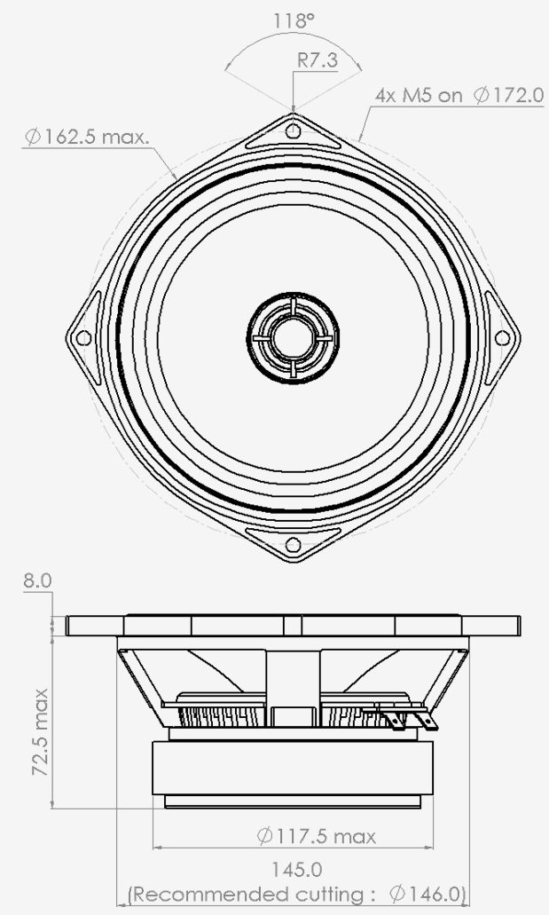 PHL audio 1365 Dimensions