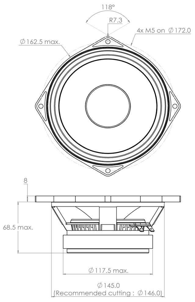 PHL audio 1426 Dimensions