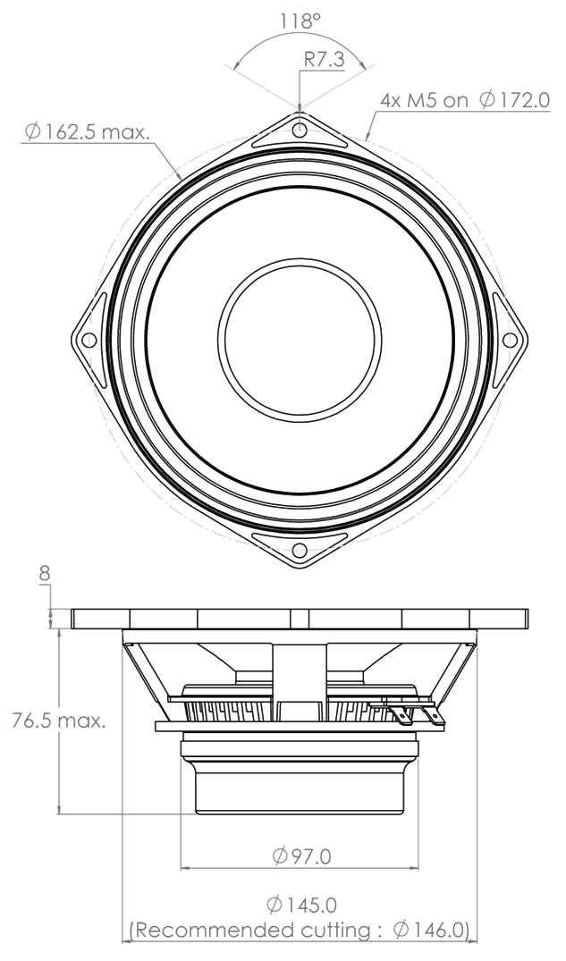 PHL audio 1752NdU Dimensions