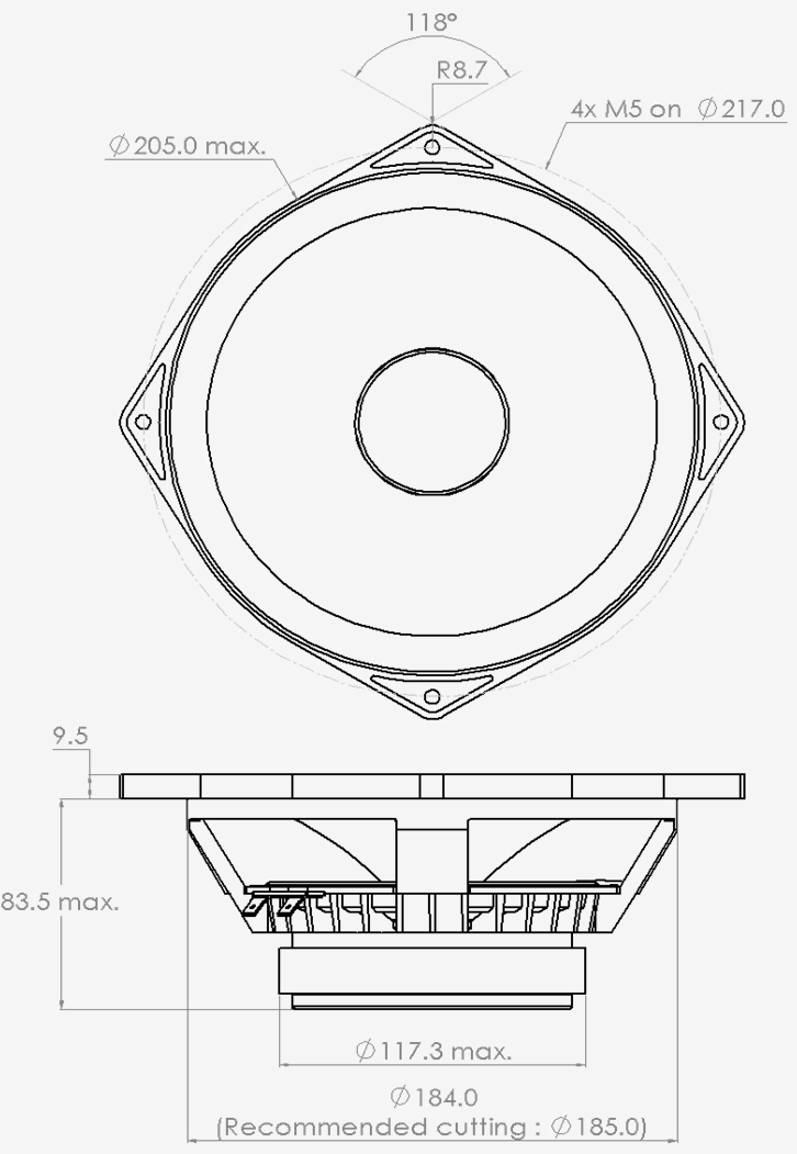 PHL audio 2040 Dimensions